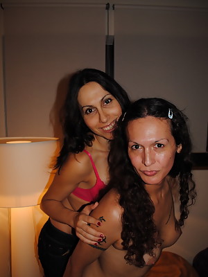 Nikki posing with transsexuals in Switzerland